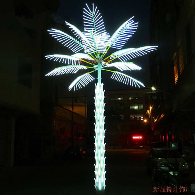 工程配置高3米直2米12片叶白色LED槐树 LED发光棕榈树灯