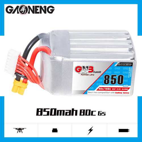 高能GNB 850mAh 6S 22.2V 80C 穿越机航模FPV锂电池GAONENG LiPo