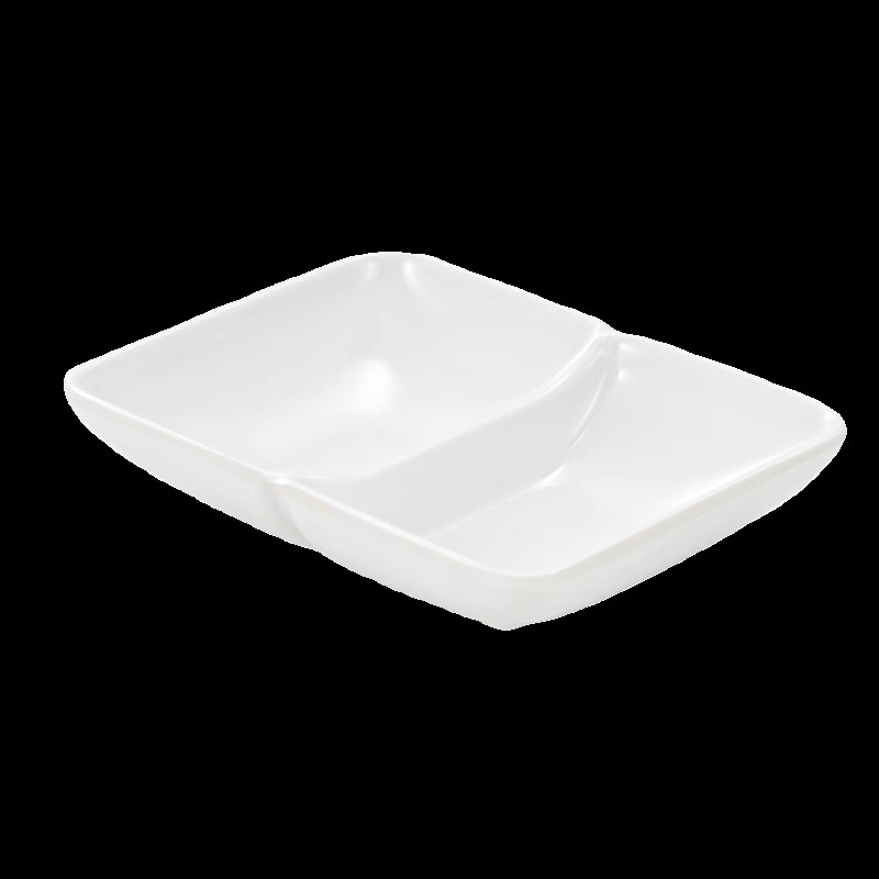 密胺味碟仿瓷塑料调味蘸料酱料碟商用小菜小吃双格连体两格三格碟