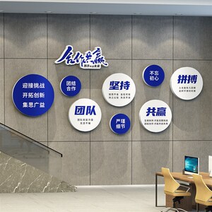 公司企业布置志公室墙面装饰励志标语文化墙氛围员工励办立墙体贴
