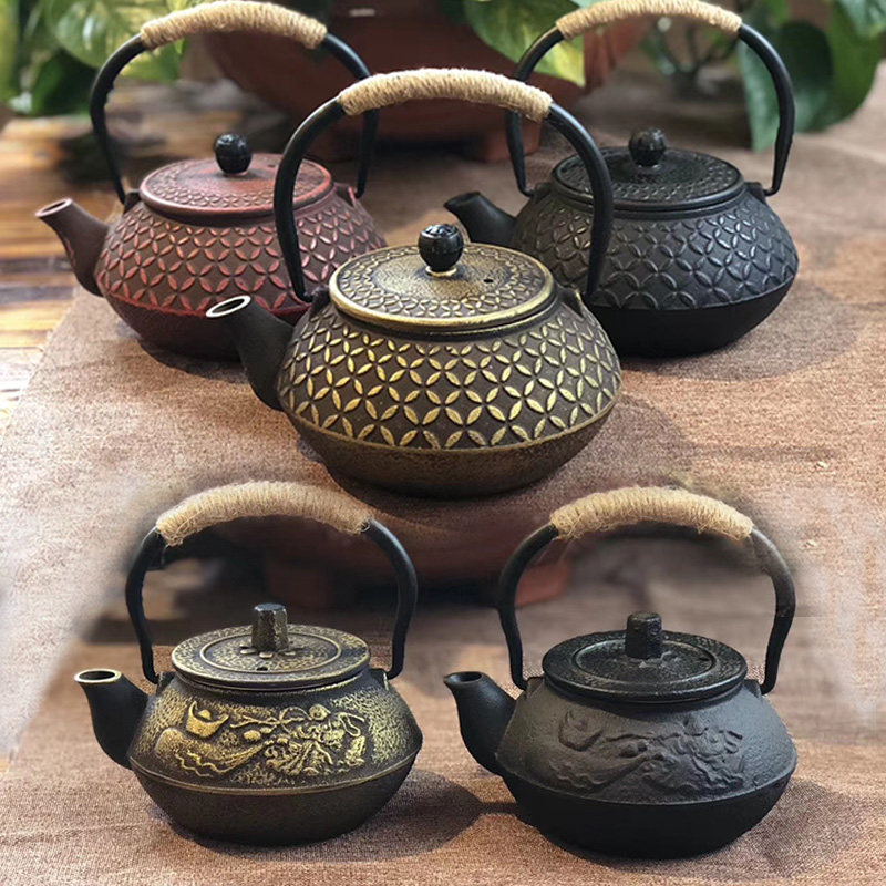 酒店博古架软装中式茶壶家居茶室铁柜装饰摆件茶壶复古3品壶0.礼L