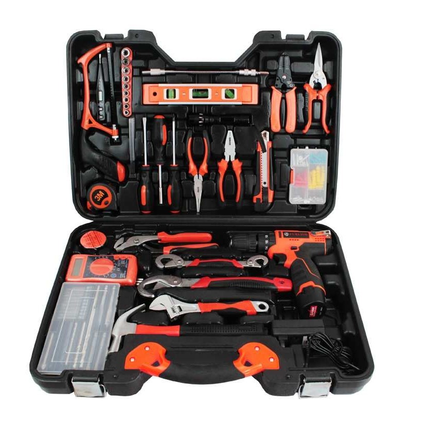 128件五金工具组合组套锂电池电钻套装 电动螺丝刀木工手动工具箱,3C数码配件,摄像机配件,淘宝优惠券,粉丝福利购,淘宝优惠卷