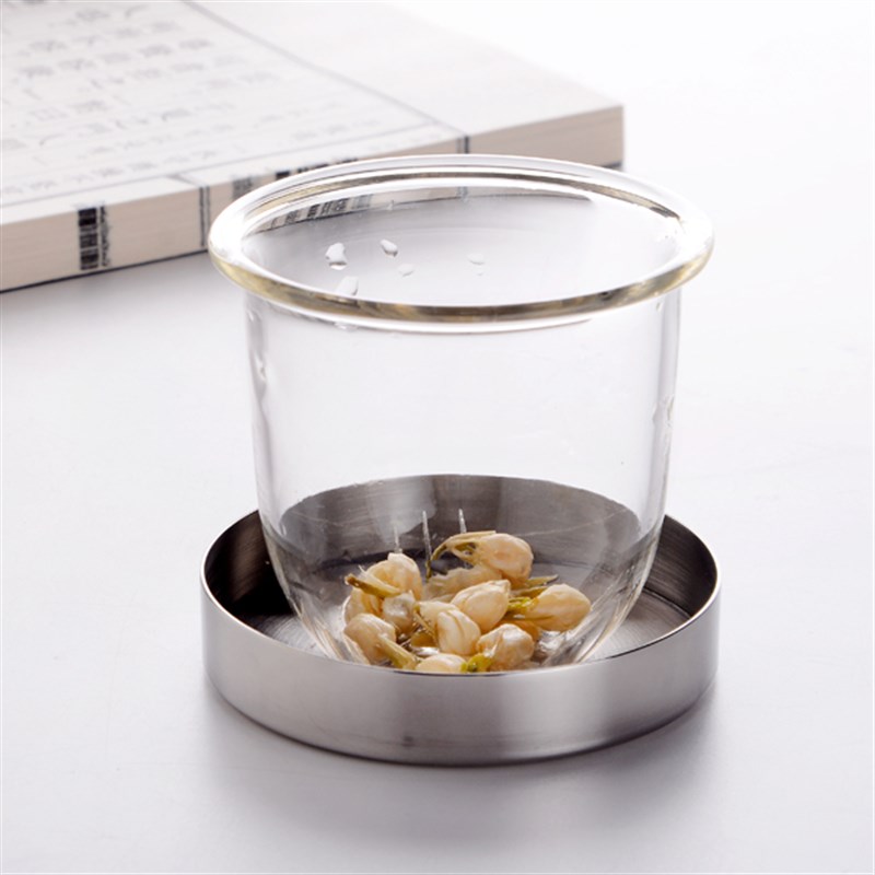 奇高玻璃杯子带盖耐热茶水分离杯加厚过滤泡茶杯子办公室花茶杯