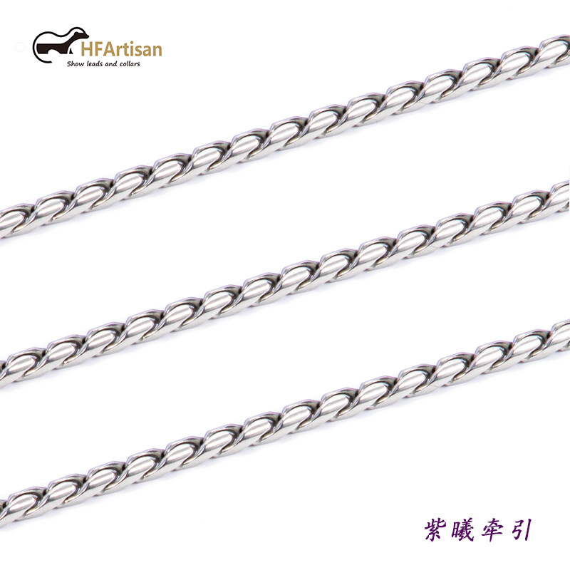 宠物赛型P链不锈钢大级链条狗狗胸背金属蛇链牵绳狗引狗项圈钩扣