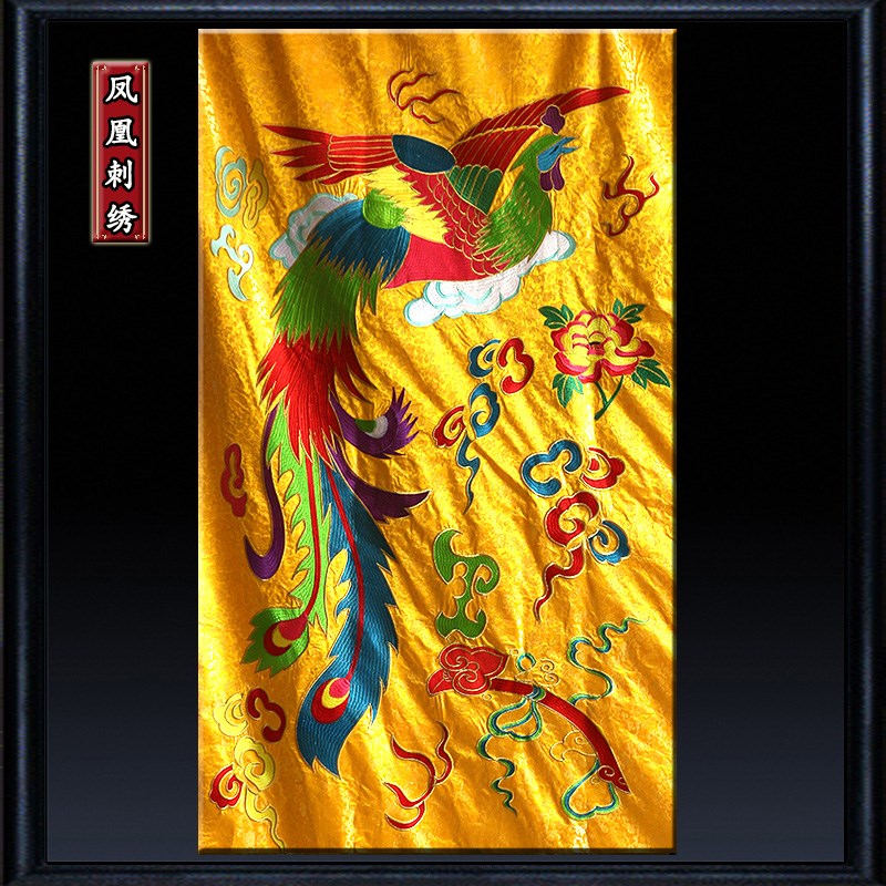 佛堂刺绣神像背景墙布高档提花布绣花背凤布龙盘图景龙图桌围挂幡