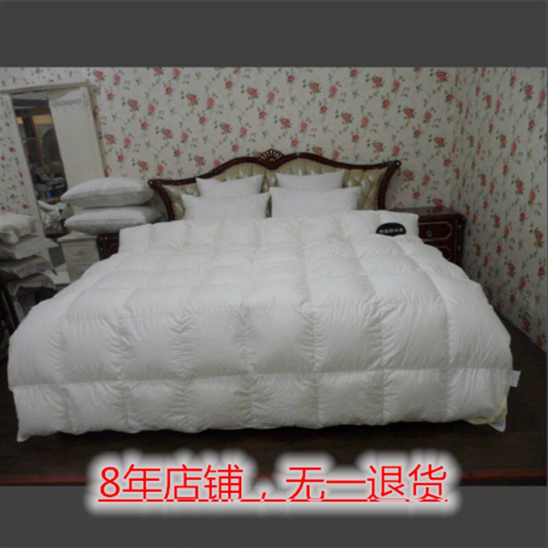 手工羽绒被鹅朵鹅绒冬被加厚95%白朵绒100支贡缎被壳单人被双人被