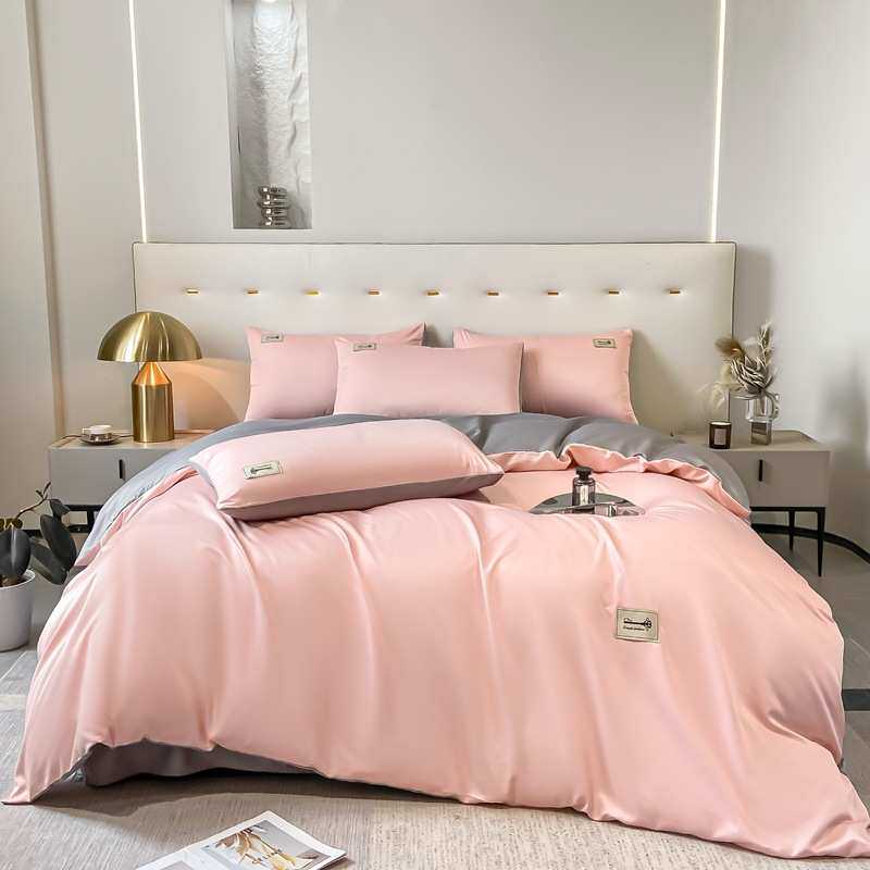 2024新款纯色60支水洗天丝四件套床上用品床单被套四季套件