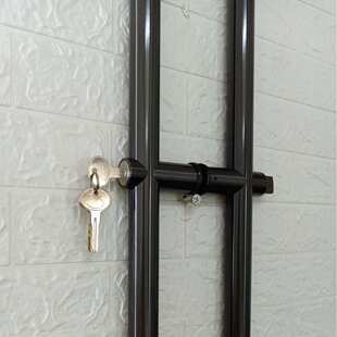 黑钛无指纹拉手锁玻璃大门拉手带锁拉手玻璃地弹门拉手