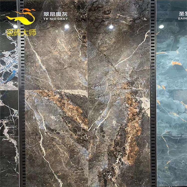 佛山瓷砖大理石客厅奢石亮面蓝色地砖750x1500厨卫电视背景墙砖