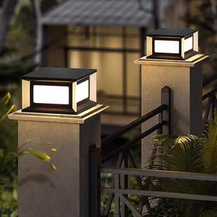 太阳能户外柱头灯别墅简约庭院灯农村大门围栏灯墙头灯围墙装饰物