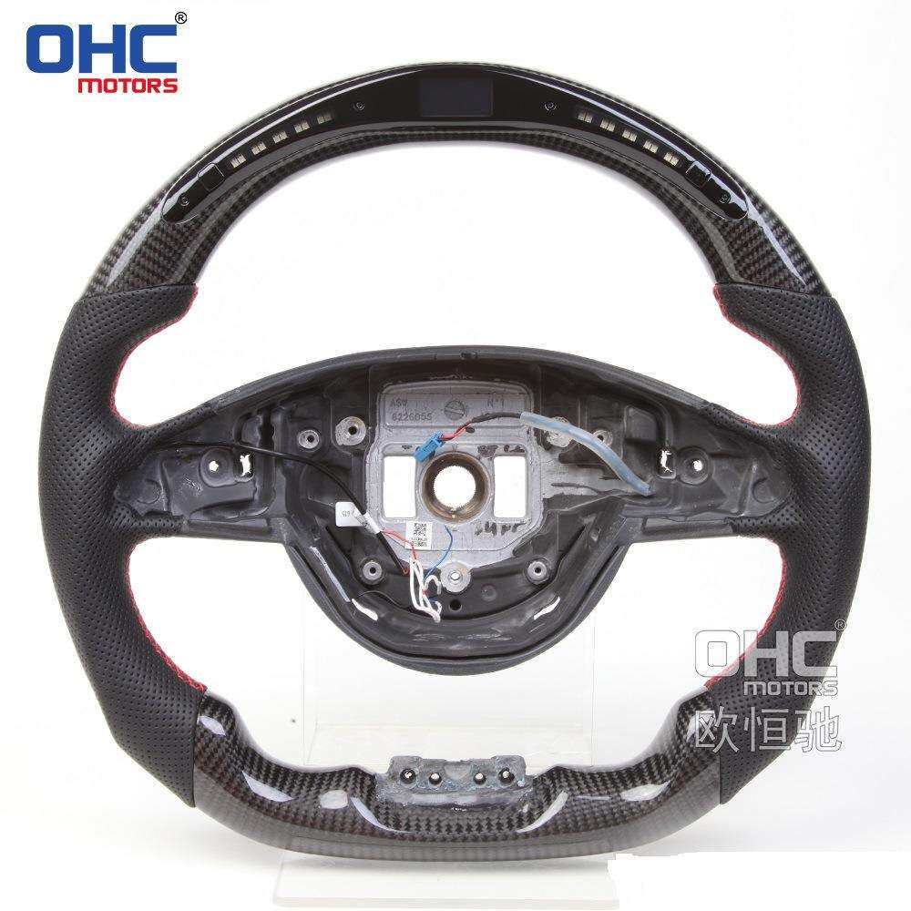 适用于奔驰AMG CLA C E CLA S W205 G系 led碳纤维汽车方向盘改装