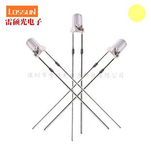 3mm白发暖白led灯珠直插键盘指示灯f3暖白光高亮圆头长脚蓝牙灯珠