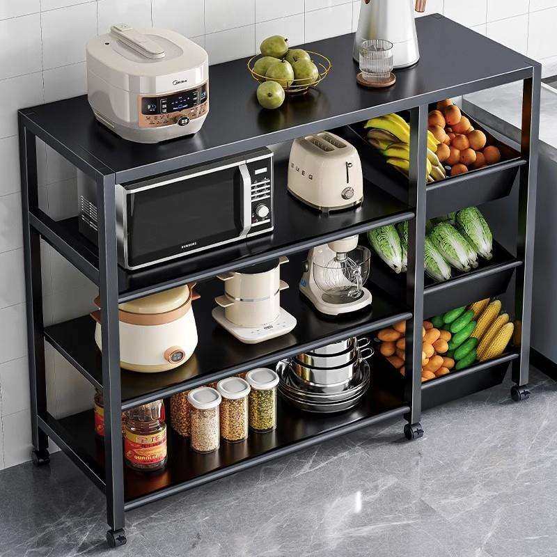 厨房蔬菜篮子置物架落地多层货架多功能微波炉收纳架烤箱储物架子,电子元器件市场,其它元器件,淘宝优惠券,粉丝福利购,淘宝优惠卷