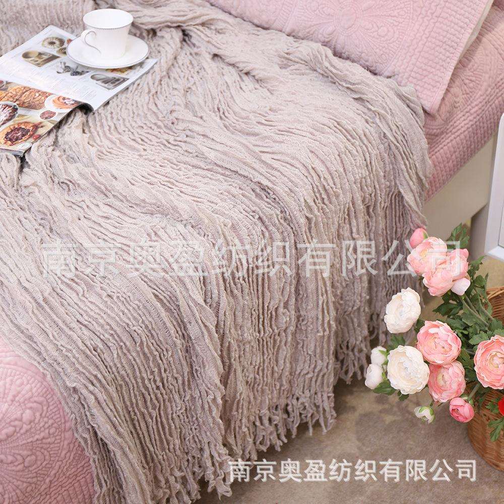 ins盖毯沙发毯床尾搭巾婴儿摄影毯新生儿拍照毯午休闲毯多色ins风