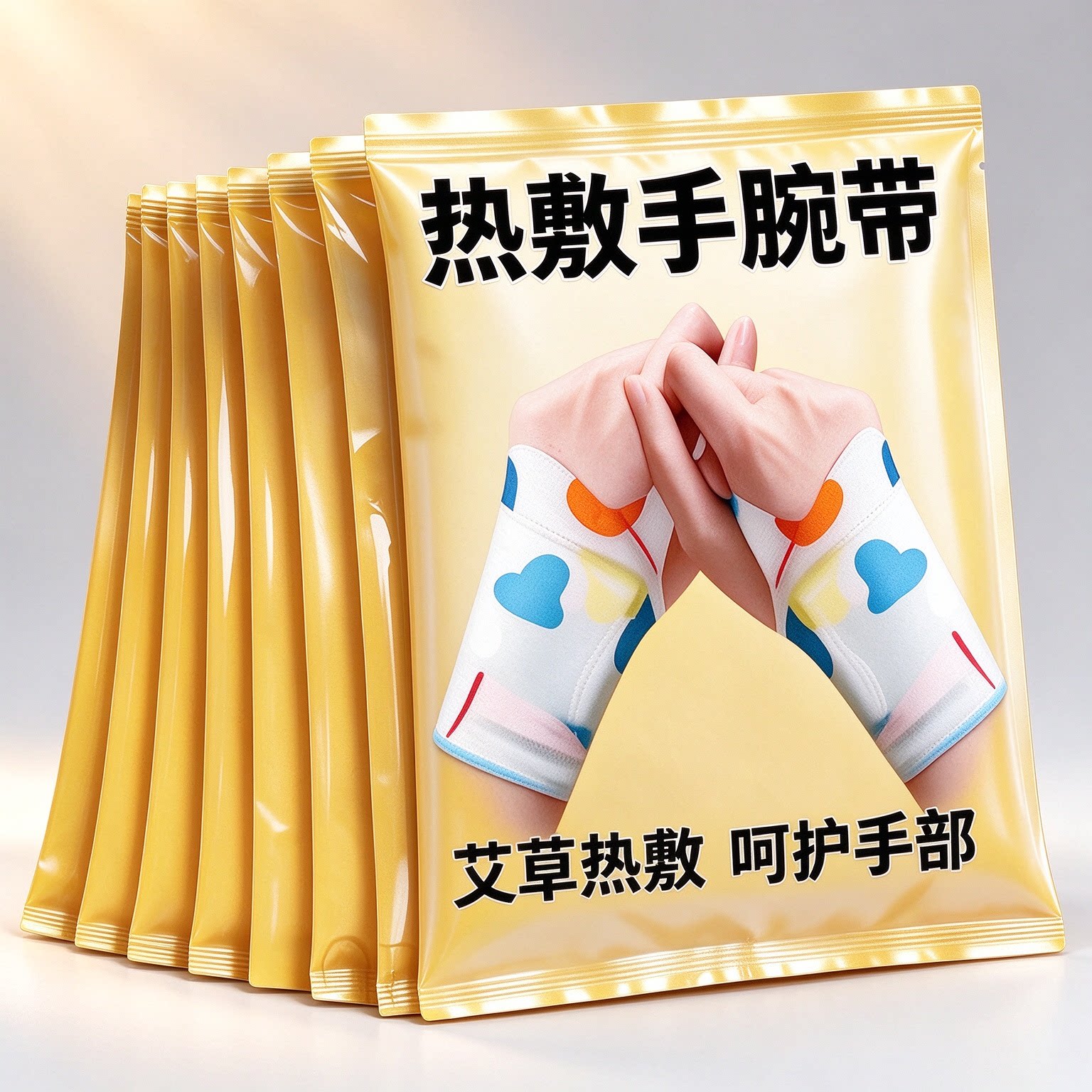 暖手蒸汽手腕带腕带草本养护护腕热敷护手便携缓解腱鞘蒸汽发热贴