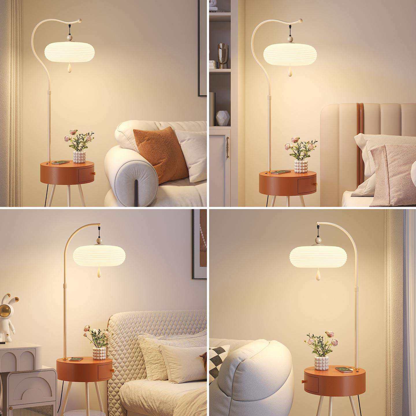 法式中古风落地灯全光谱护眼复古卧室床头灯沙发旁置物灯中山灯具