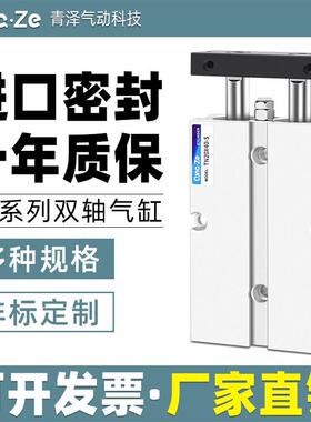 TN25气缸小型气动双轴双杆32/40*60X10X20X30X40X50X75X100X25 S