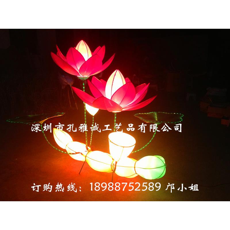中秋莲藕荷花灯/现货供应中秋花灯/酒店商场公园中秋装饰摆件/
