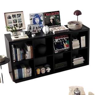 定制黑色卡莱克书柜收纳柜落地靠墙格子柜置物柜卧室储物柜子