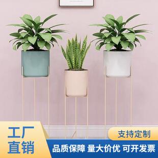 北欧花架铁艺客厅简约室内置物单个绿萝落地花盆架阳台绿植花架子