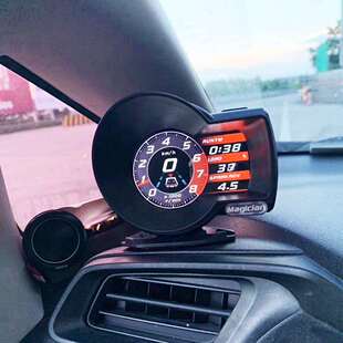 魔术师obd液晶仪表汽车改装多功能抬头显示器转速水温涡轮电压表