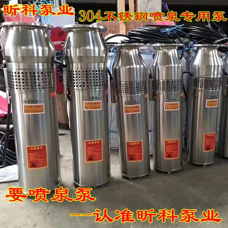 QSP80-12-4KW不锈钢喷泉泵 380V三相涌泉泵 瀑布潜水泵卧式