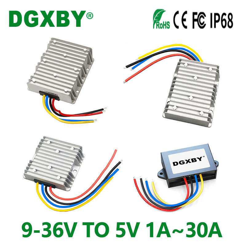 隔离12V24V转5V1A~30A车载LED显示屏转换器9-36V变5V直流电源模块