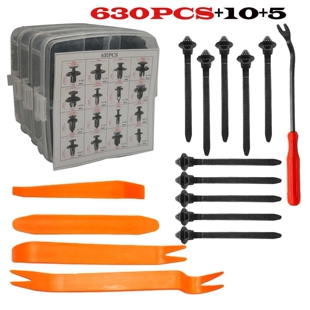 膨胀螺丝卡子卡扣 16种汽车保险杠修理包紧固件 630pcs盒装 卡扣