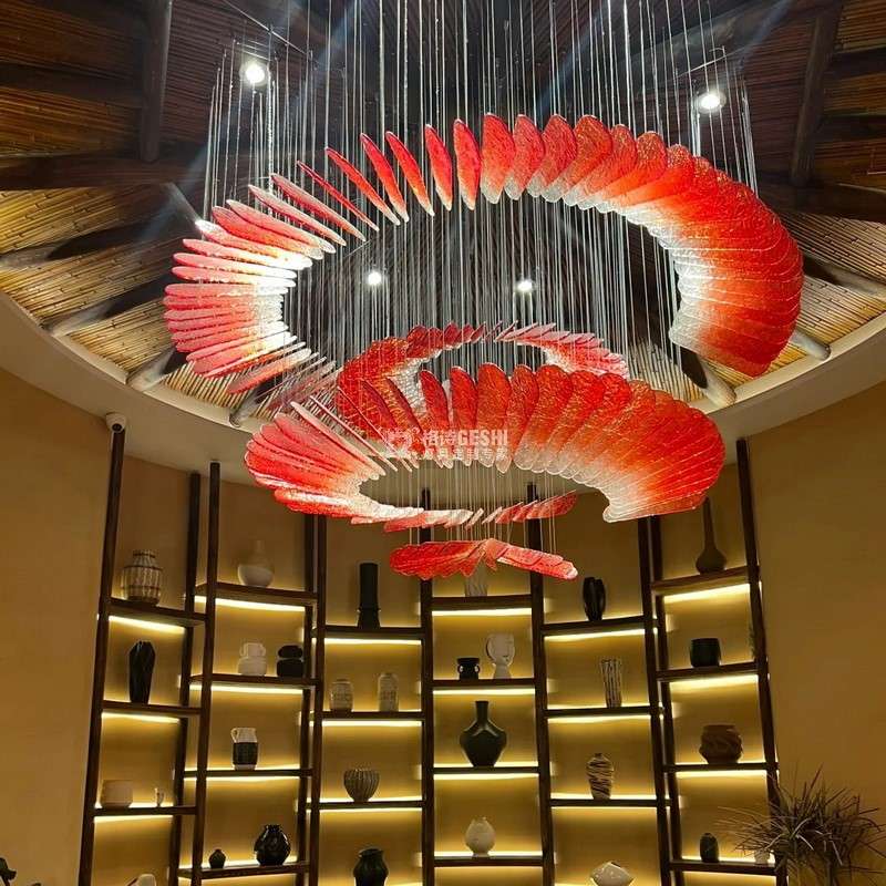 餐厅入户前台装饰吊灯酒店别墅客厅大堂过道走廊造型灯具新中式