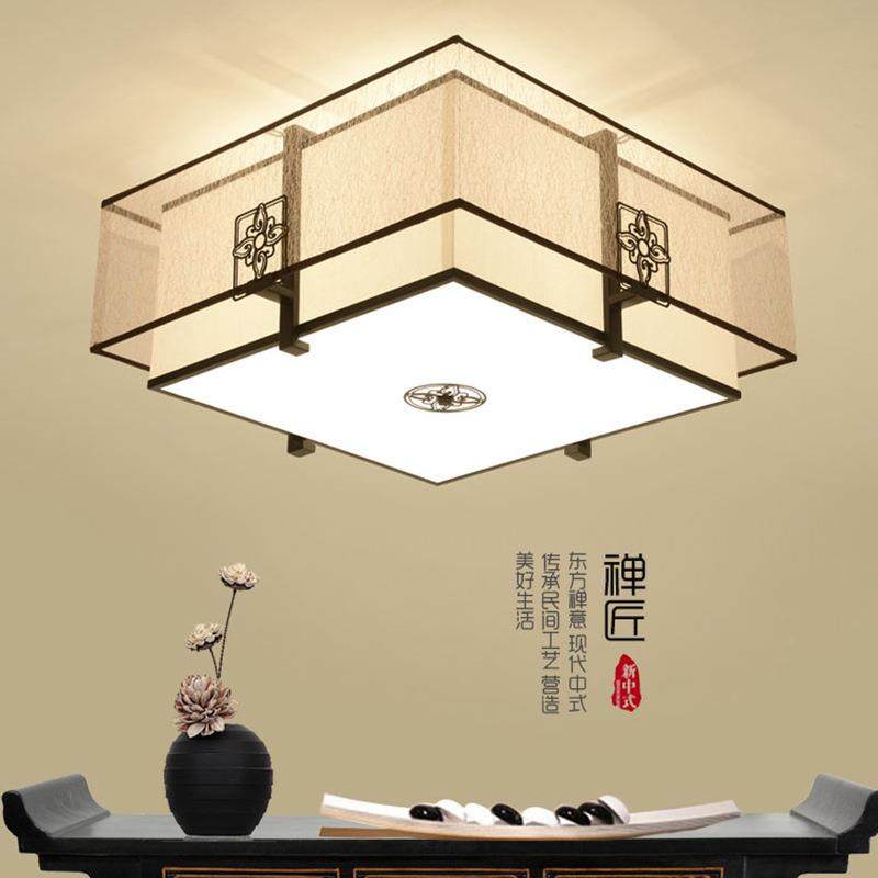 新中式吸顶灯中国风铁艺禅意卧室灯具餐厅书房灯饰圆形简约仿古灯