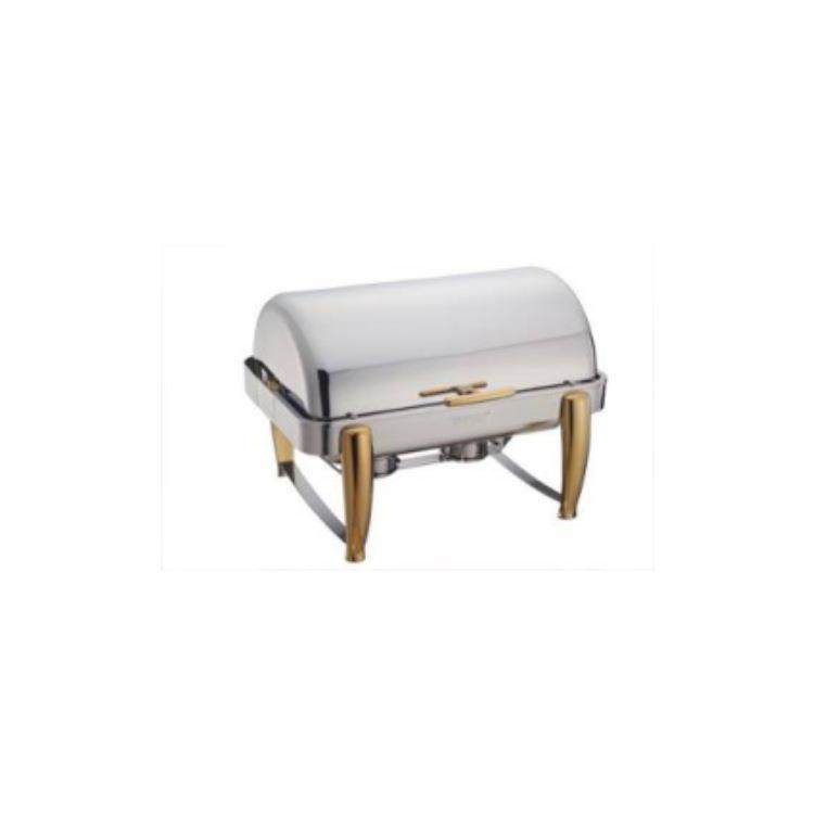 YUFEH宇辉 商用 9升长方形镀金仿铸脚全翻盖豪华餐炉2x4.5升汤炉