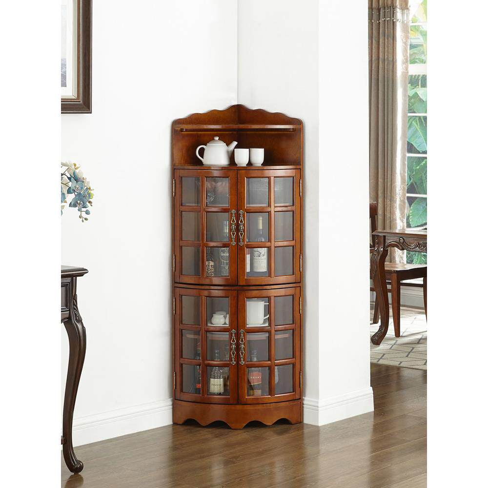 实木角柜三角柜墙角柜客厅转角置物架欧式美式酒柜边柜拐角柜靠墙