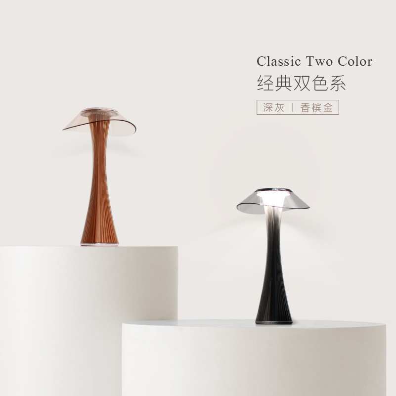 新款创意小蛮腰台灯简约时尚护眼USB充电智能台灯透明水晶般台灯
