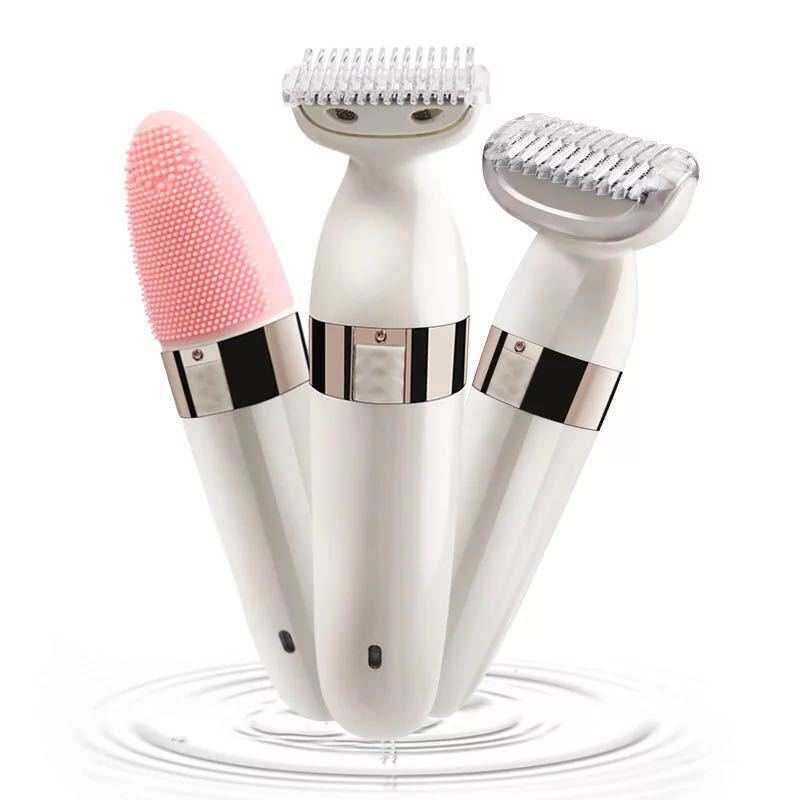 Kemei/科美KM-3204电动剃毛刀面部清洁器女士剃须器USB充电水洗