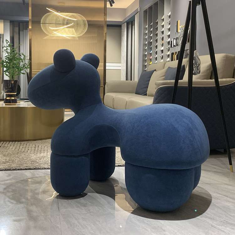北欧休闲椅现代靠背小马椅儿童单人狗椅无扶手宠物造型沙发椅家居