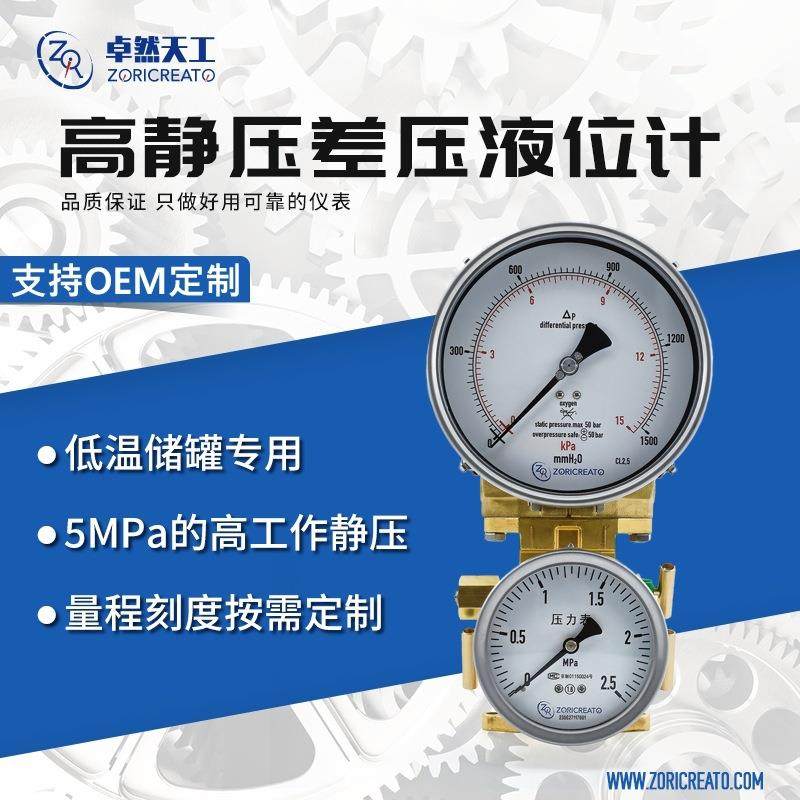 高静压压差表液化气低温储罐过滤器专用不锈钢双膜片包邮水位计