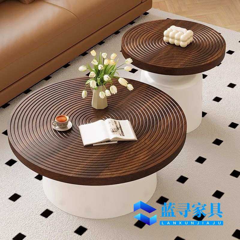 圆形茶几客厅2025新款家用轻奢高级感碳素钢小茶几现代简约小户型