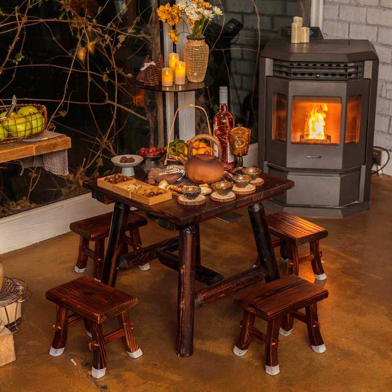 实木围炉煮茶桌家用小茶几桌子阳台取暖桌椅组合网红泡茶烤火茶几,3C数码配件,摄像机配件,淘宝优惠券,粉丝福利购,淘宝优惠卷