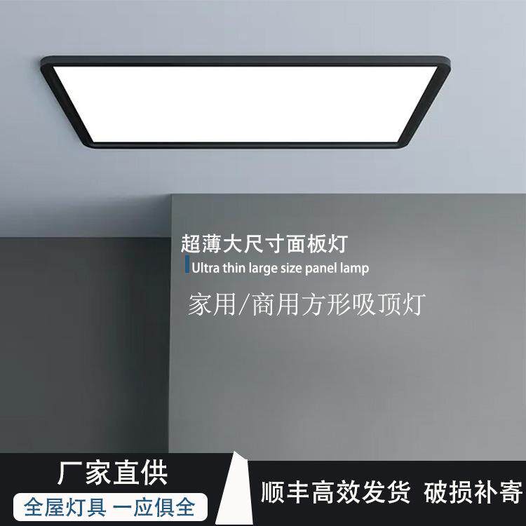 客厅吸顶灯长方形 极简铝材超薄卧室灯led大尺寸平面吸顶灯具