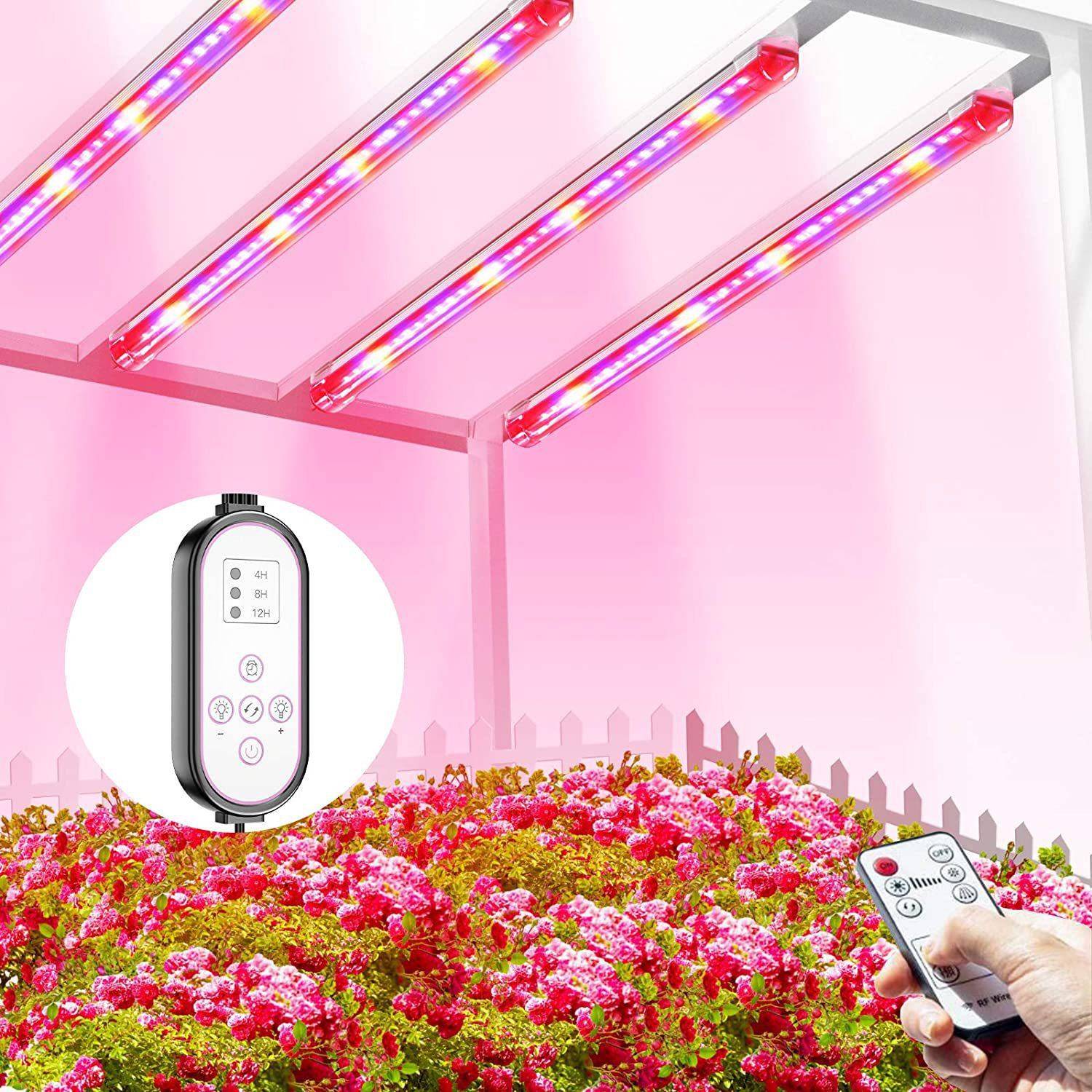 2022跨境新款亚马逊LED植物灯补光灯T5灯管一拖四全光谱植物多肉