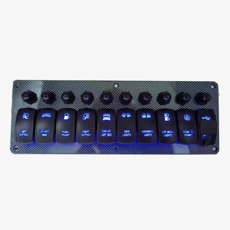 开关USB车充组合面板汽车房车游艇改装9+1位船型开关面板翘板开关,电子元器件市场,其它元器件,淘宝优惠券,粉丝福利购,淘宝优惠卷
