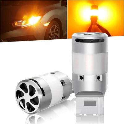 黄光amber 带风扇无极性方向指示灯刹车灯T20 7440LED解码转向灯