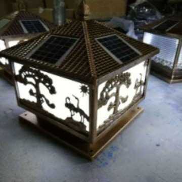 太阳能柱头灯户外围墙灯花园别墅门柱灯防水室外庭院灯厂家直销