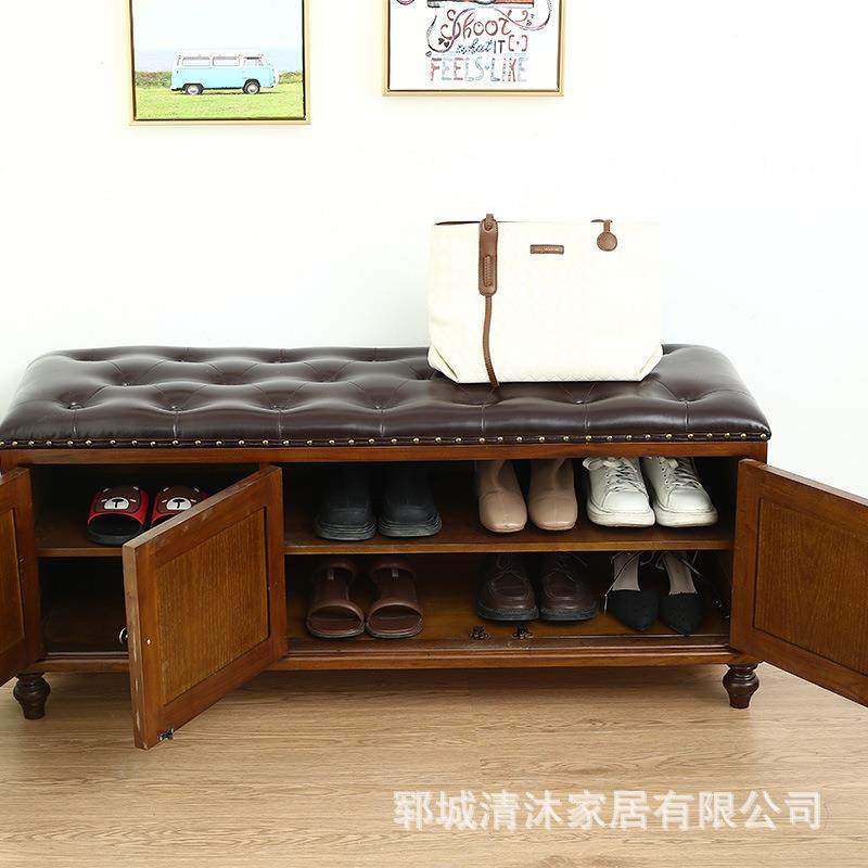 木质鞋柜双层客厅鞋子收纳柜门口简约老榆木进门储物凳实木换鞋凳,电子元器件市场,其它元器件,淘宝优惠券,粉丝福利购,淘宝优惠卷