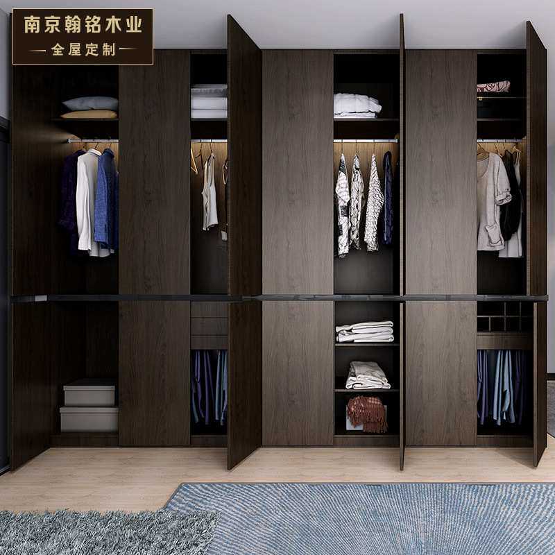 厂家直销全屋整体衣柜定 制现代简约美式卧室步入式开门衣帽间