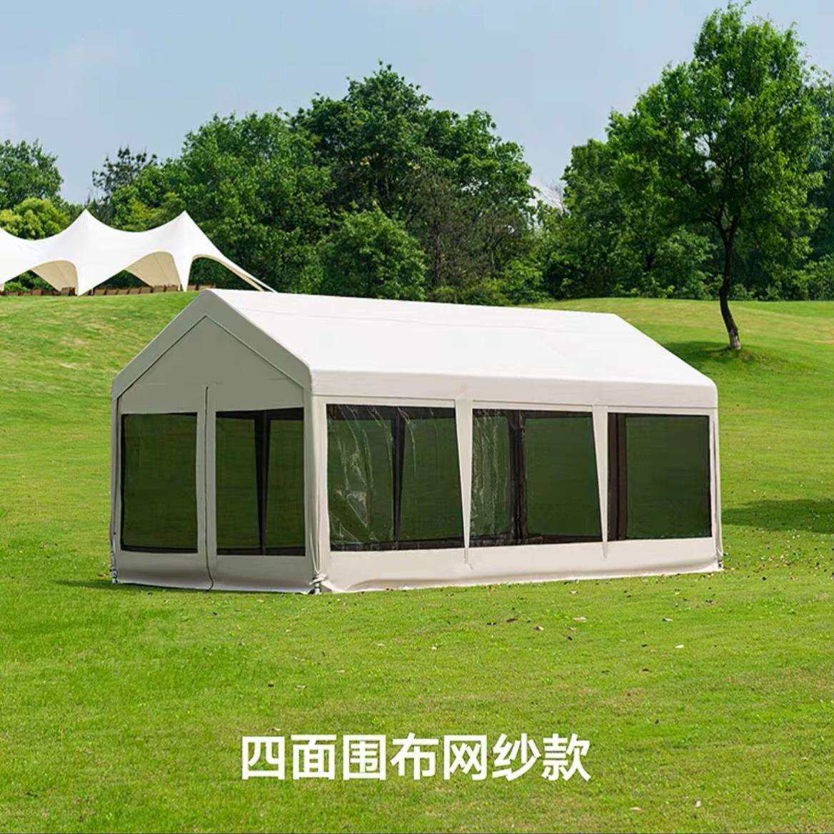 千裕户外遮阳棚雨棚网纱房型棚移动集市摊位摆摊帐篷休闲防蚊篷
