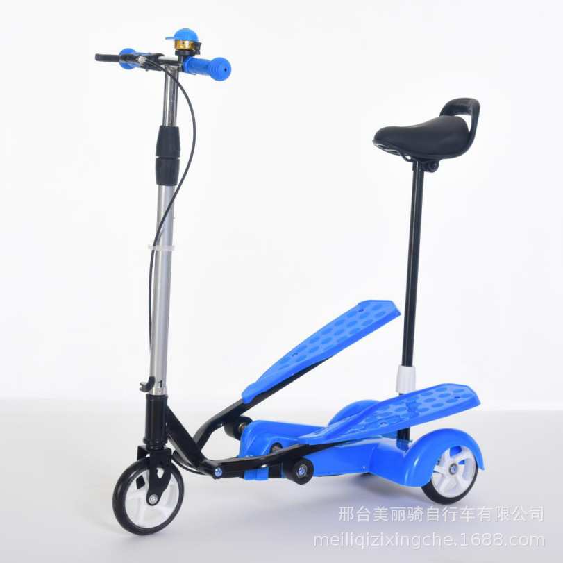 太空蛙式儿童滑板车三轮双翼滑板车双踏滑板车折叠脚踏车自行车PU