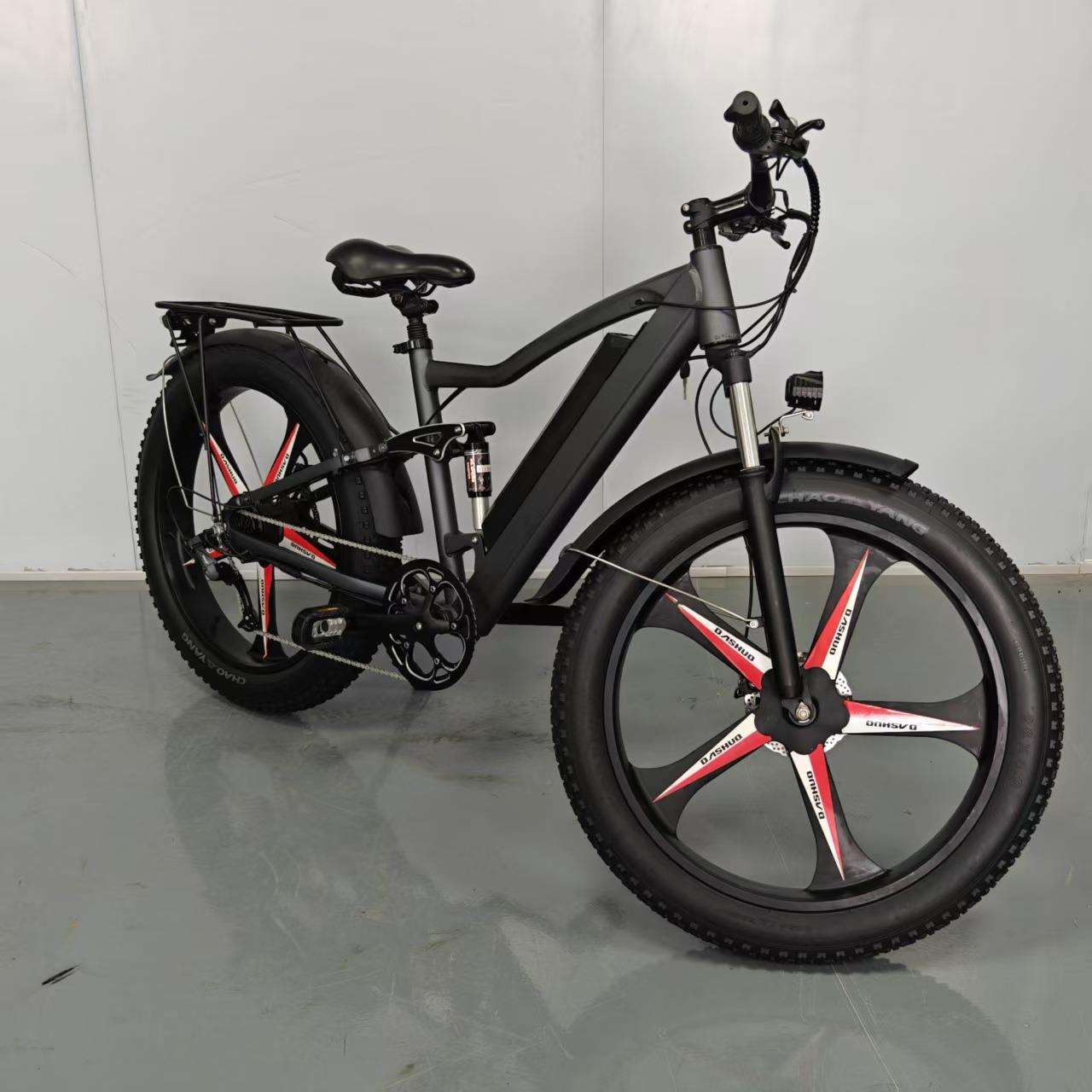 26寸X1宽胎电助力自行车一体轮雪地沙滩电助力自行车