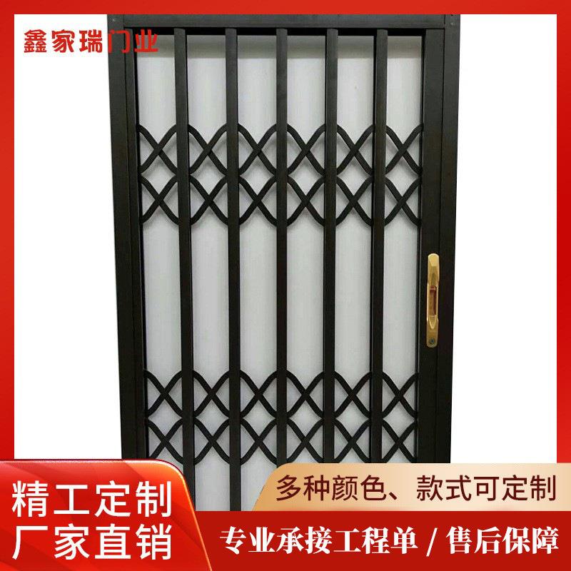 铝合金折叠拉闸门商场商铺家用阳台防盗手动推拉门厂家定 制