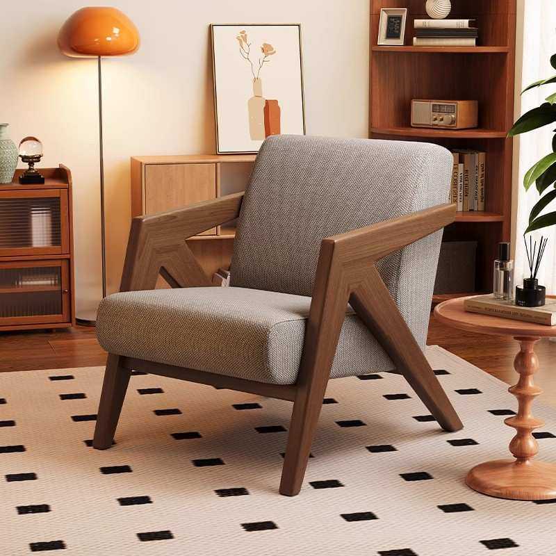 理查德椅中古风实木单人沙发椅客厅复古设计师民宿卧室侘寂休闲椅,3C数码配件,摄像机配件,淘宝优惠券,粉丝福利购,淘宝优惠卷